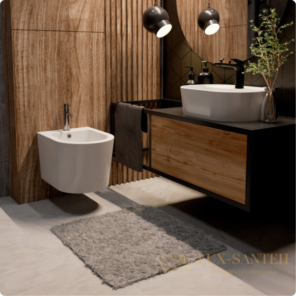 биде подвесное aquame aqm2101, с 1 отверстием под смеситель, белый глянцевый