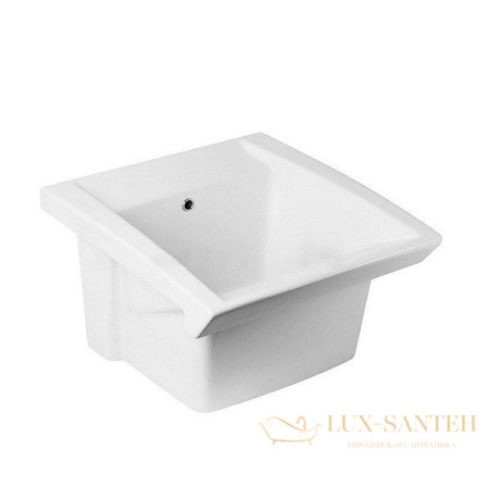 раковина хозяйственная hatria specials yxmc01, 60.5х60.5х33 см, без отверстия для смесителя, с переливом, белый глянцевый