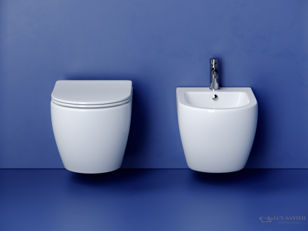 унитаз подвесной ceramica nova metropol cn4002t, смыв торнадо, безободковый, с сиденьем микролифт, белый  