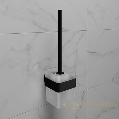 ёршик для унитаза lemark smooth line 9762020 с держателем, черный матовый
