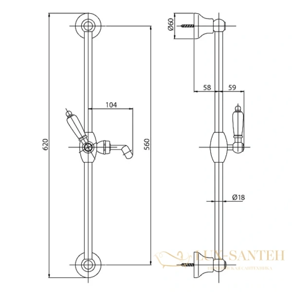 душевой гарнитур cezares diamond diamond-sd-01-sw, хром