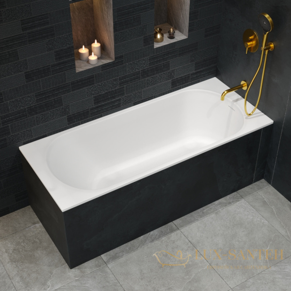 ванна whitecross gin 0217.170070.200, 170x70x60h, искуственный камень, белый матовый