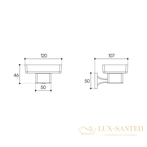 мыльница подвесная aqueduto respingo res0345, оружейная сталь