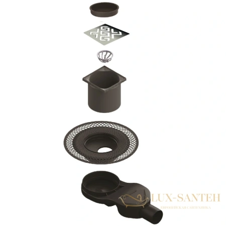 душевой трап berges platz norma 090160 99x99/50 мм, матовый хром