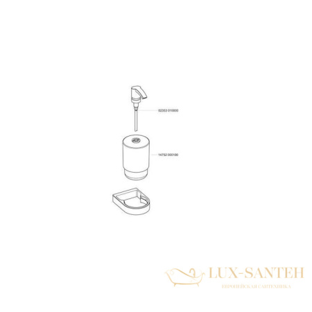 дозатор keuco жидкого мыла пластик в комплекте с насосиком и держателем хром хром/белый 14752010100