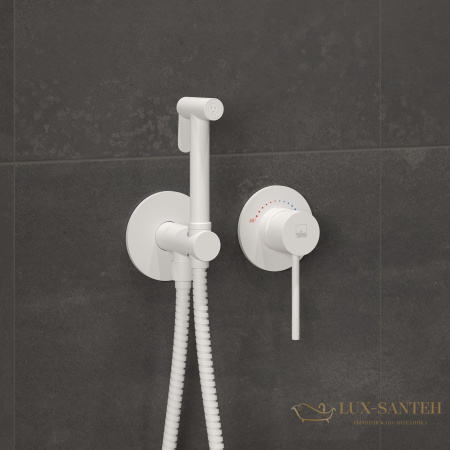 гигиенический комплект timo saona 2339/16sm, с защитой от ожогов, белый матовый