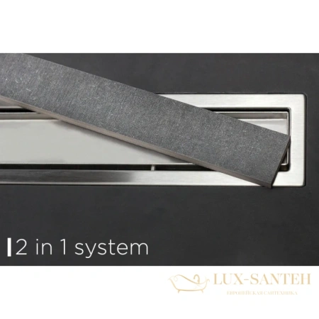 душевой канал bettoserb confluo premium line 13100003 550 мм 2 в 1 с основой под плитку, матовый хром