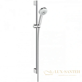 душевой набор hansgrohe crometta 100 26656400, multi со штангой 90 см, белый/хром