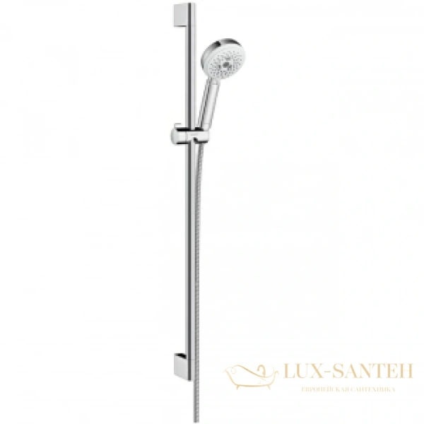 душевой набор hansgrohe crometta 100 26656400, multi со штангой 90 см, белый/хром
