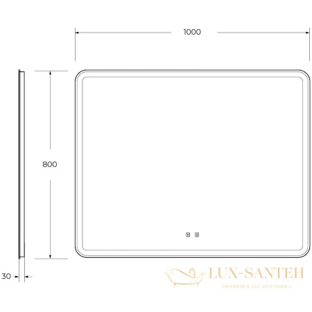 зеркало belbagno marino spc-mar-1000-800-led-tch-snd 100 см с подсветкой с голосовым управлением и подогревом, белый
