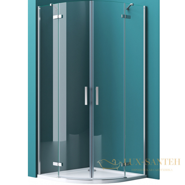 душевой уголок belbagno kraft kraft-r-2-100-c-cr 100х100 см профиль хром, стекло прозрачное
