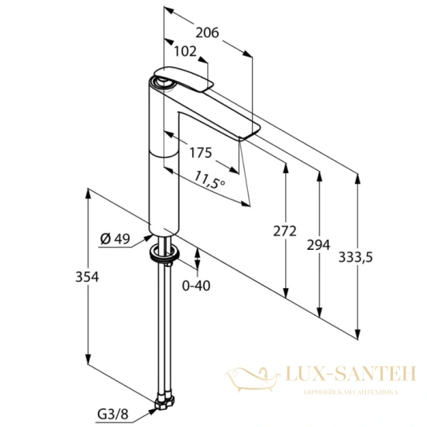 смеситель для раковины kludi balance 522980575 без донного клапана, хром