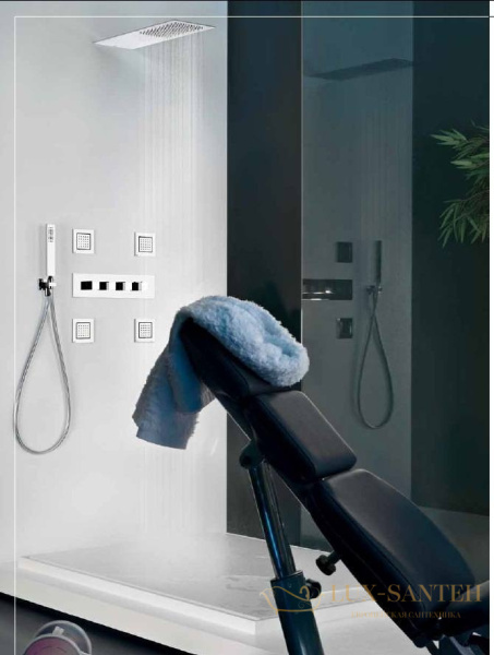 верхний душ gessi tremillimetri quadro 33061.238, mirror steel