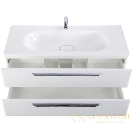 тумба под раковину cezares eco eco-1200-2c-so-bl 120 см подвесная, bianco lucido