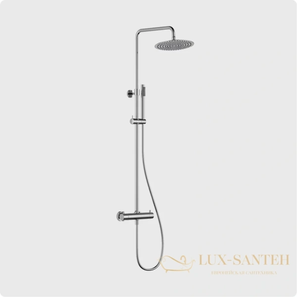 душевая система для душа aquame aqm8006cr, с термостатом, хром