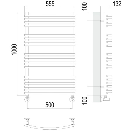 полотенцесушитель водяной terminus марио 4670078530745 п19 500x1000