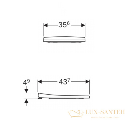 сиденье geberit acanto 500.605.01.2 с крышкой с механизмом плавного закрывания, белый