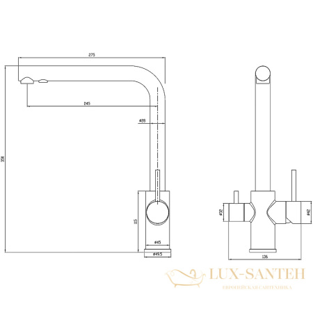смеситель milacio ultra mcu.553.bg для кухни, бежевый
