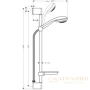душевой гарнитур hansgrohe crometta 85 vario/unicac 27764000 65 см