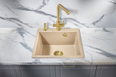 кухонная мойка milacio murcia mc.77024 51 см, бежевый