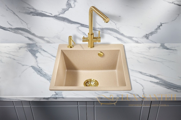 кухонная мойка milacio murcia mc.77024 51 см, бежевый