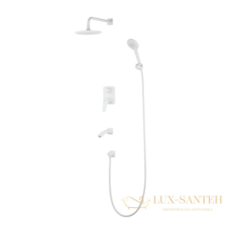 душевая система встраиваемая для ванны lemark bronx lm3722mw, белый матовый