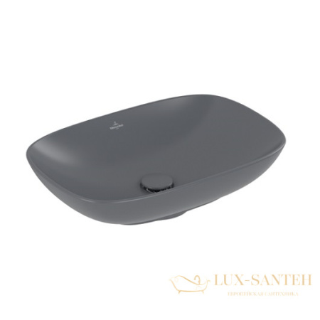 раковина накладная villeroy&boch loop&friends 4a4901i4 56x38 см, graphite ceramicplus, графит матовый