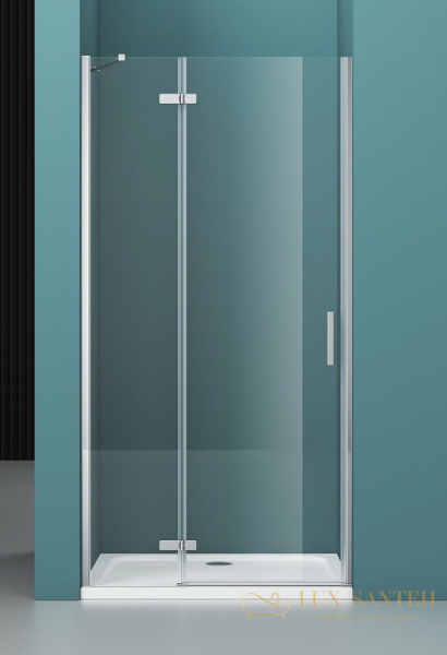 душевая дверь belbagno kraft kraft-b-12-60/30-c-cr-l 90 см профиль хром, стекло прозрачное