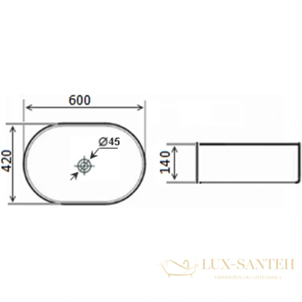 раковина timo kulo tk-405mw 60x42 см, белый матовый
