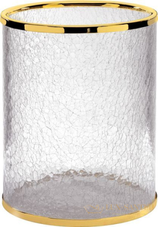 мусорное ведро surya crystal 6605/go-crd без крышки 19х19х26 см эффект битого стекла, золото