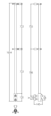 полотенцесушитель водяной margaroli arcobaleno 416lob, высота 165.5 см, ширина 14.5 см, состаренная бронза