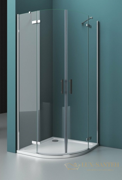 душевой уголок belbagno kraft kraft-r-2-100-c-cr 100х100 см профиль хром, стекло прозрачное