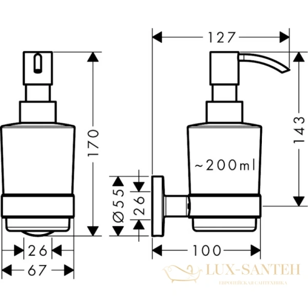 дозатор жидкого мыла hansgrohe logis universal 41714000