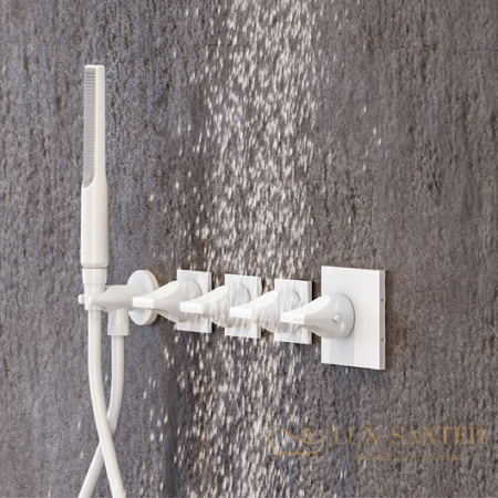 душевой набор bossini apice slim ce3004c.045, белый матовый