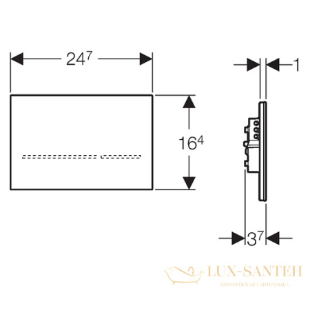 смывнaя клавиша geberit sigma80 116.090.sg.1 бесконтактная, черное стекло