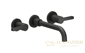 смеситель для раковины nobili lira, lr116298/1t1bm, 3 отверстия, черный