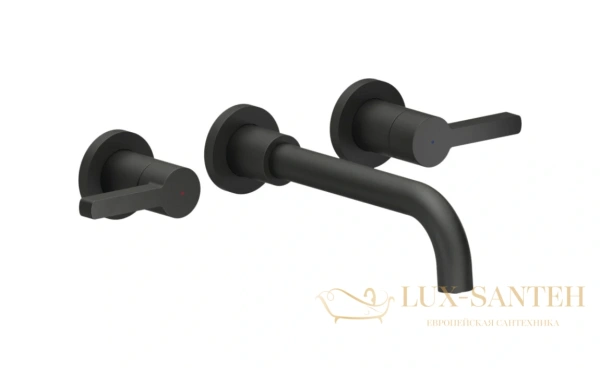 смеситель для раковины nobili lira, lr116298/1t1bm, 3 отверстия, черный