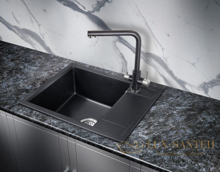 кухонная мойка milacio navarra mc.77071 60 см, черный матовый