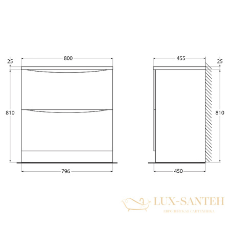 тумба под раковину belbagno acqua acqua-800-2c-pia-bl 80 см, bianco lucido