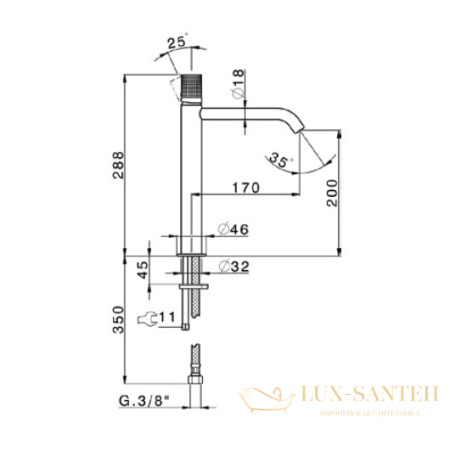 смеситель для раковины cisal x32 x1003544d1, нержавеющая сталь