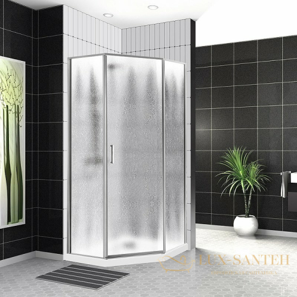 душевой уголок belbagno uno uno-195-p-1-90-ch-cr 90х90 см профиль хром, стекло шиншилла