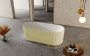 ванна свободностоящая из искусственного камня abber stein as9601ms, 170х75х55h см, желтый матовый/белый матовый 