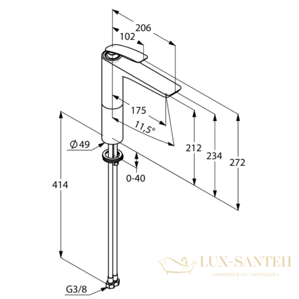 смеситель для раковины kludi balance 522960575 для раковины без донного клапана, хром