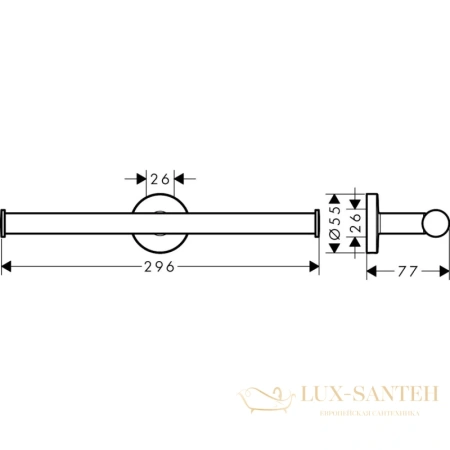 держатель запасного рулона туалетной бумаги hansgrohe logis universal 41717000, хром