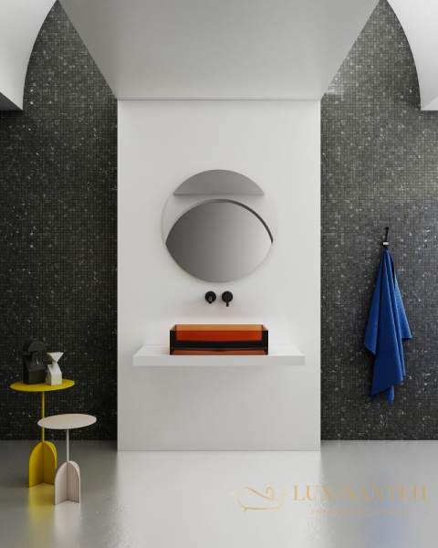 раковина накладная прозрачная abber kristall at2803opal, 60х40 см, коричневый