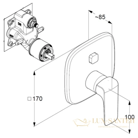 смеситель kludi ameo 416590575 для ванны, хром