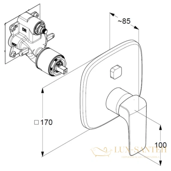 смеситель kludi ameo 416590575 для ванны, хром