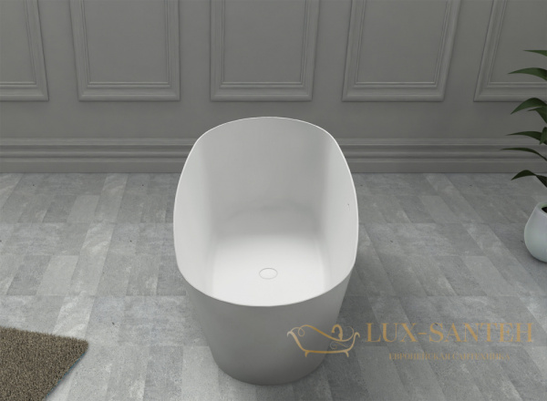 ванна свободностоящая из искусственного камня abber stein as9606, 170х80х55h см, белый матовый 