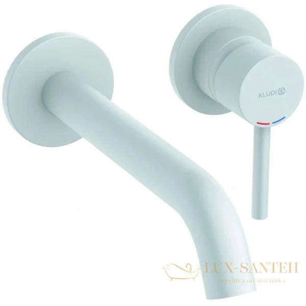 смеситель kludi bozz white 382455376 для раковины настенный встраиваемый, белый матовый