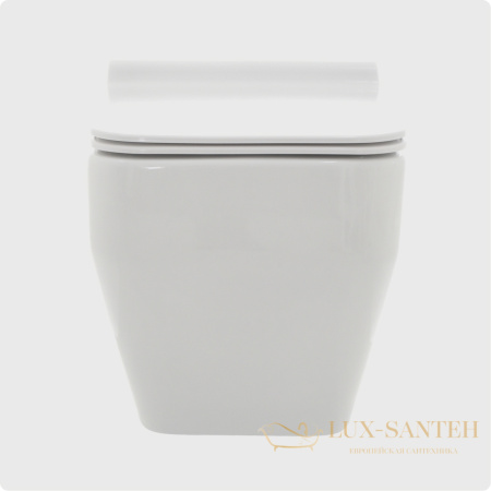 унитаз подвесной безободковый aquame aqm2009, с быстросъемным сиденьем softclose, белый глянцевый